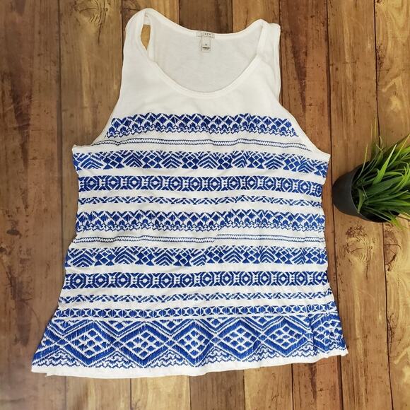J. Crew | Blue Stitched Knit Tank Top - Picture 2 of 8